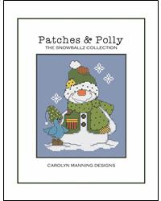 Carolyn Manning Patches & Polly snowman cross stitch pattern