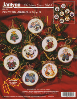 JanLynn Patchwork Ornaments cross stitch ornament kit