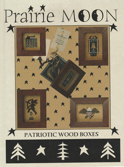 Prairie Moon Patriotic Wood Boxes cross stitch pattern