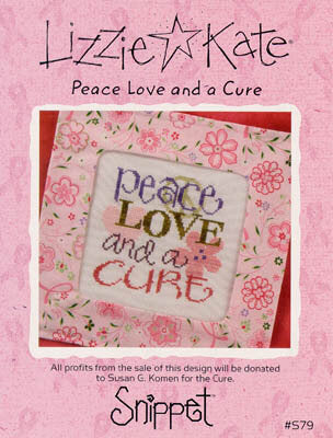 Lizzie Kate Peace Love and a Cure S79 cross stitch pattern