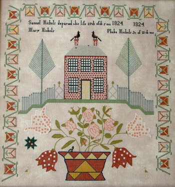 Queenstown Sampler Phebe Nichols 1824 cross stitch pattern