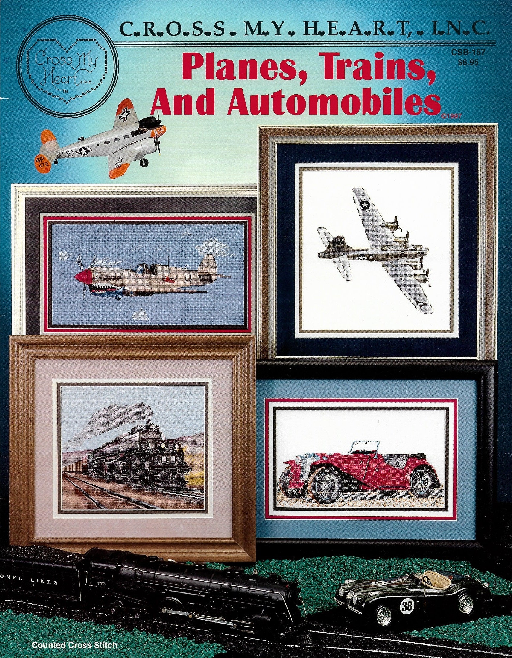Cross My Heart Planes, Trains, and Automobiles CSB-157 cross stitch pattern