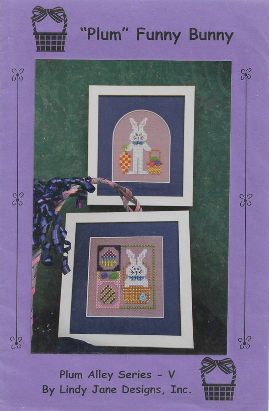 Lindy Jane Designs "Plum" Funny Bunny Easter cross stitch pattern