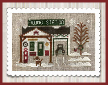 Little House Needleworks Pop's Filling Station Hometown Holiday LHNPC-110 christmas cross stitch pattern