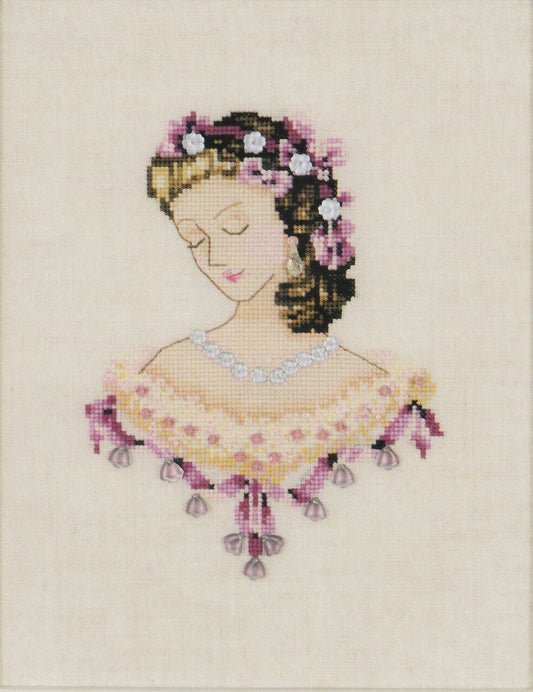 Nora Corbett Portrait of Caroline in Pink NC104 cross stitch pattern