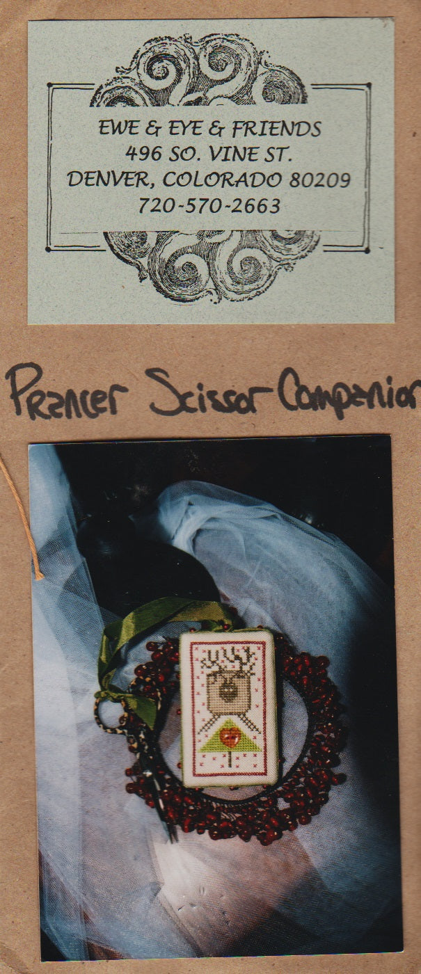 Ewe & Eye Prance Scissor Companion primitive cross stitch pattern