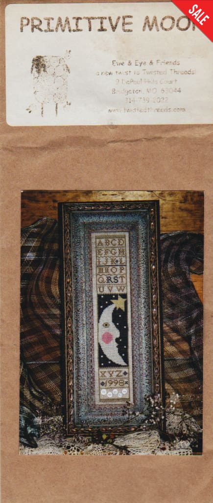 Ewe & Eye Primitive Moon cross stitch pattern