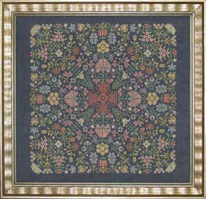 Ink Circles Quaker Floral Puzzle Q3 cross stitch pattern