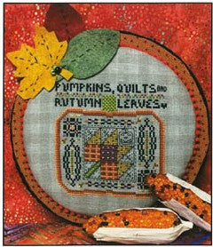Rosewood Manor Quilt On A Pumpkin SM-027 Halloween cross stitch pattern