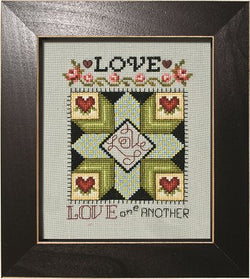 Stoney Creek Quilted With Love - Laurel Wreath cross stitch quilt block pattern