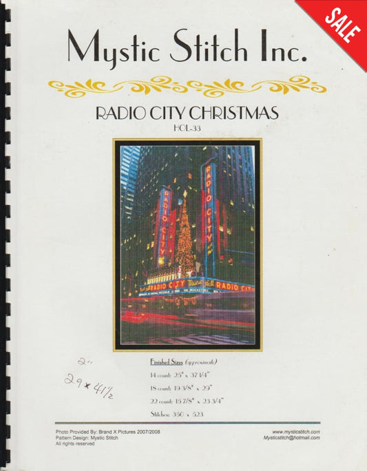 Mystic Stitch Radio City Christmas HOL-33 cross stitch pattern