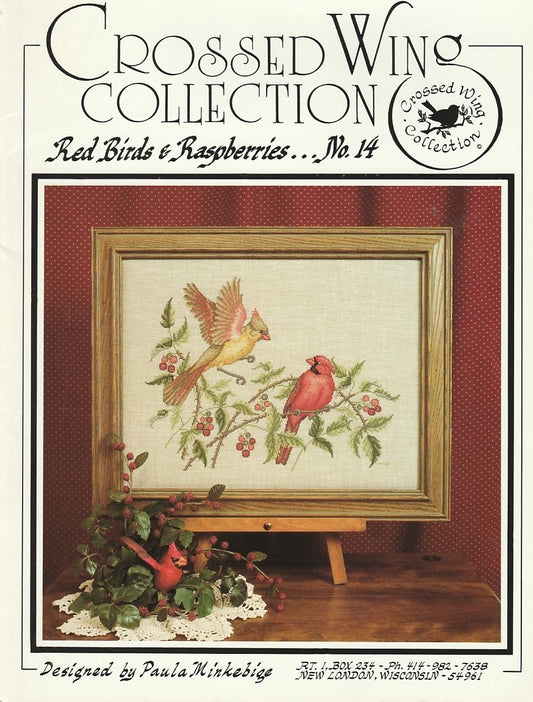 Crossed Wing Collection Redbirds And Raspberries no 14 cross stitch pattern