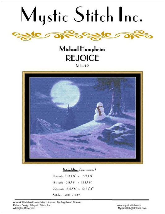 Mystic Stitch Rejoice MH-42 Snowman cross stitch pattern