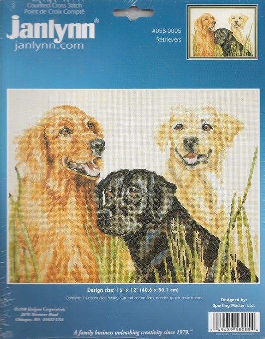 JanLyn Retrievers 058-0005 dog cross stitch kit