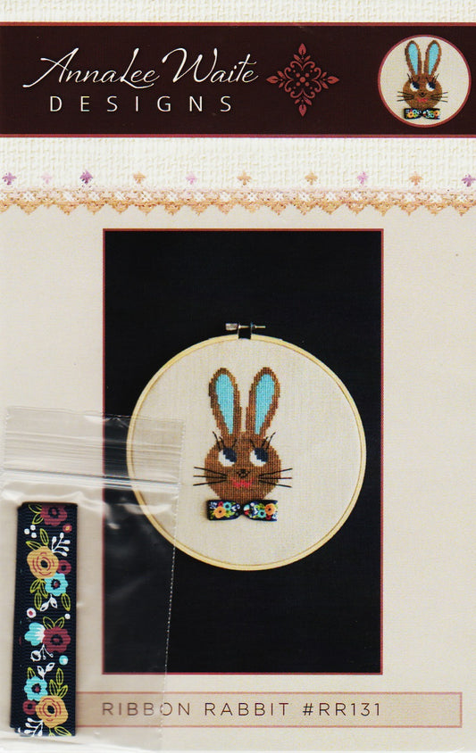 AnnaLee Waite Designs Ribbon Rabbit cross stitch pattern