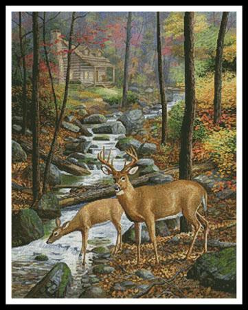 Artecy Room With A View deer cross stitch pattern