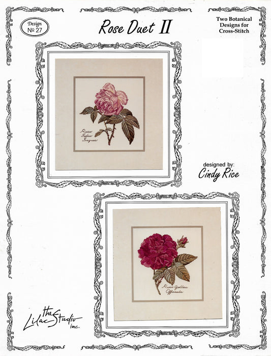 Lilac Studio Rose Duet II 27 cross stitch pattern