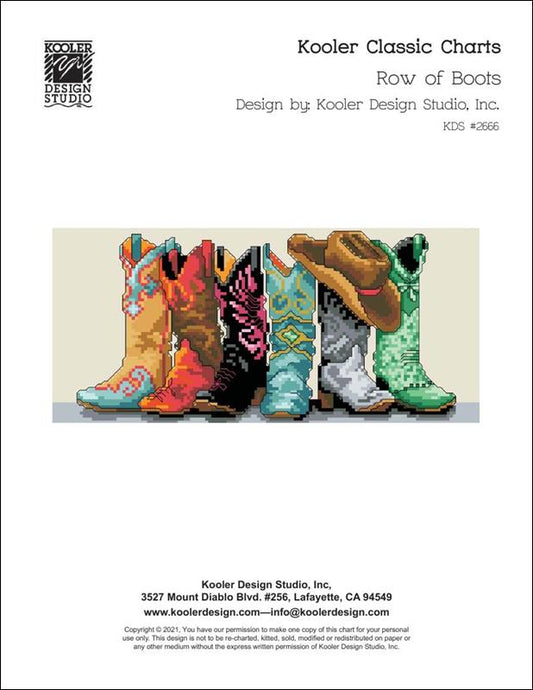 Kooler Row of Boots KDS2666 cross stitch pattern