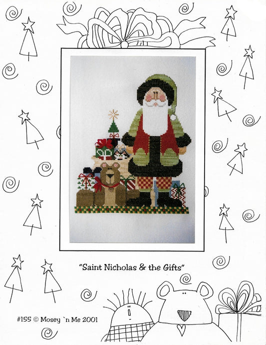 Mosey 'n Me Saint Nicholas & the Gifts christmas cross stitch pattern