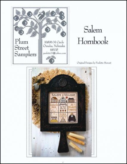 PlumStreet Samplers Salem Hornbook cross stitch pattern