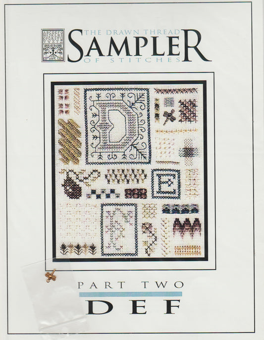 The Drawn thread Sampler of Stitches DEF cross stitch pattern