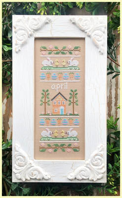 Country Cottage Needleworks Sampler of the Month - April cross stitch pattern