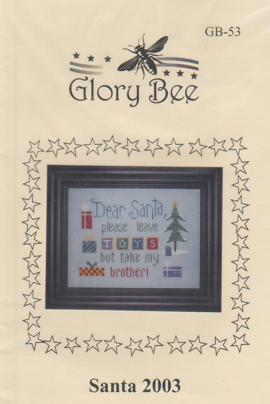 Glory Bee Santa 2003 christmas GB-53 cross stitch pattern