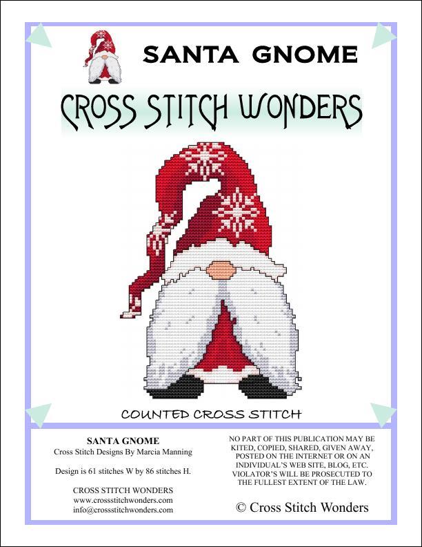 Cross Stitch Wonders Santa Gnome santa cross stitch pattern