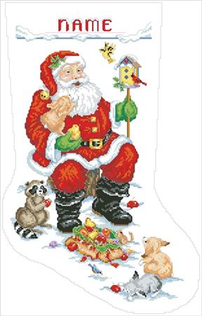 Santa & Animals Stocking pattern