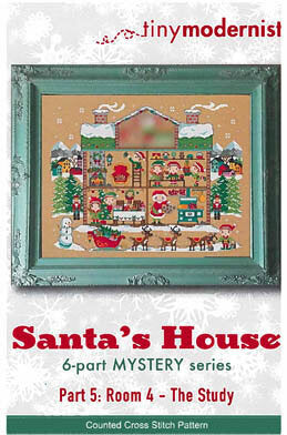 tiny Modernist Santa's House Part 5 - Room 4 - The Study christmas cross stitch pattern