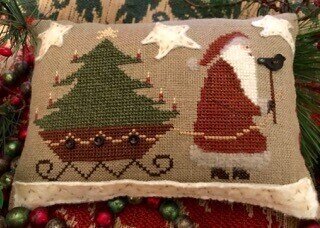 Homespun Elegance Santa's On The Way christmas cross stitch pattern