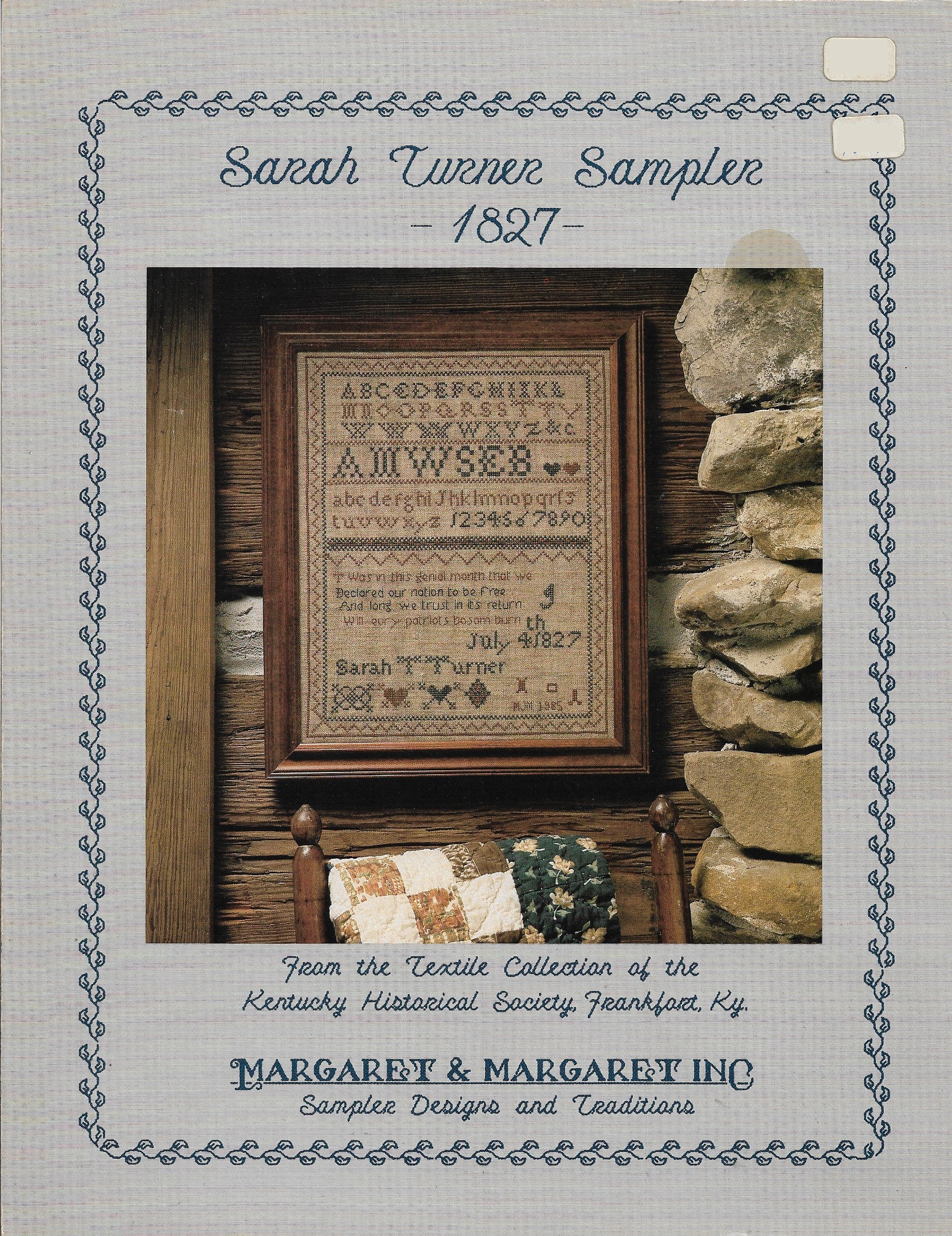 Margaret & Margaret Sarah Tunner Sampler 1827 cross stitch pattern