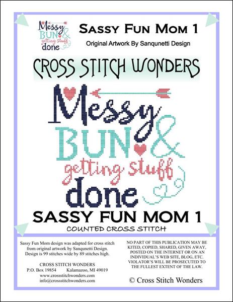 Cross Stitch Wonders Marcia Manning Sassy Fun Mom - Messy Bun .... Cross stitch pattern