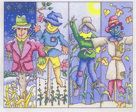 Vickery Collection Scarecrow Seasons 2146 cross stitch pattern
