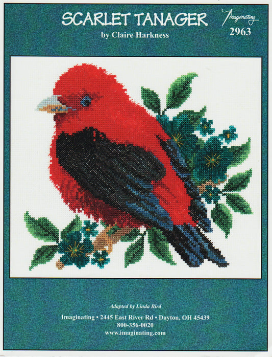 Imaginating Scarlet Tanager 2963 bird cross stitch pattern