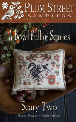 Plum Street Samplers Scary Twohalloween pillow cross stitch pattern