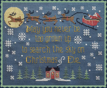 Waxing Moon Search the Sky Christmas cross stitch pattern