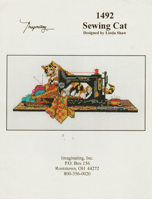 Imaginating Sewing Cat 1492 OOP cross stitch pattern