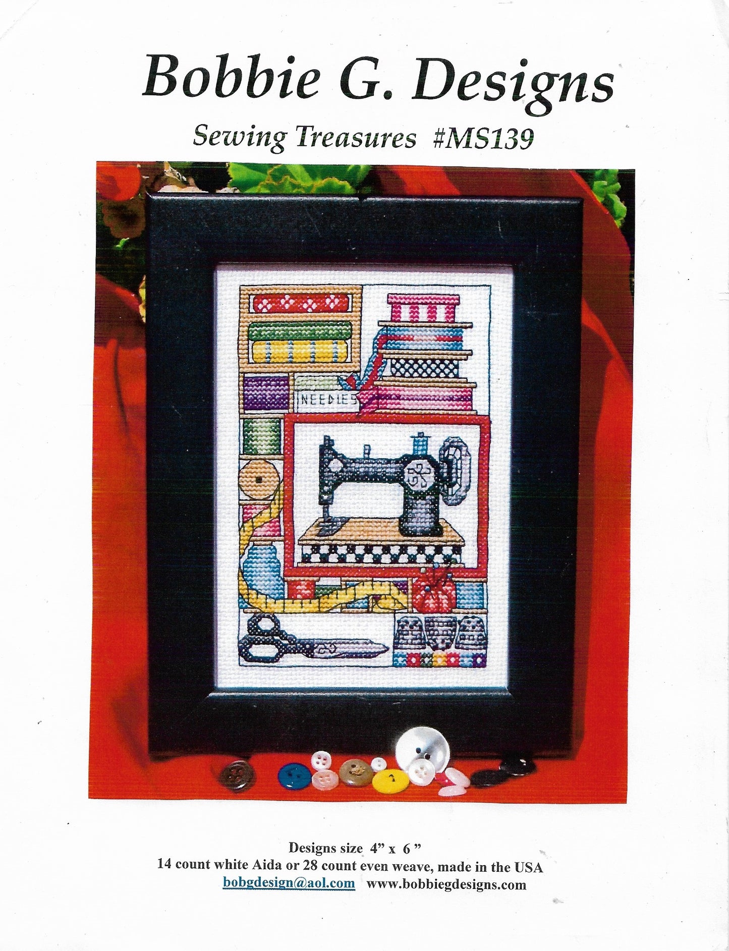 Bobbie G. Sewing Treasures MS139 cross stitch pattern