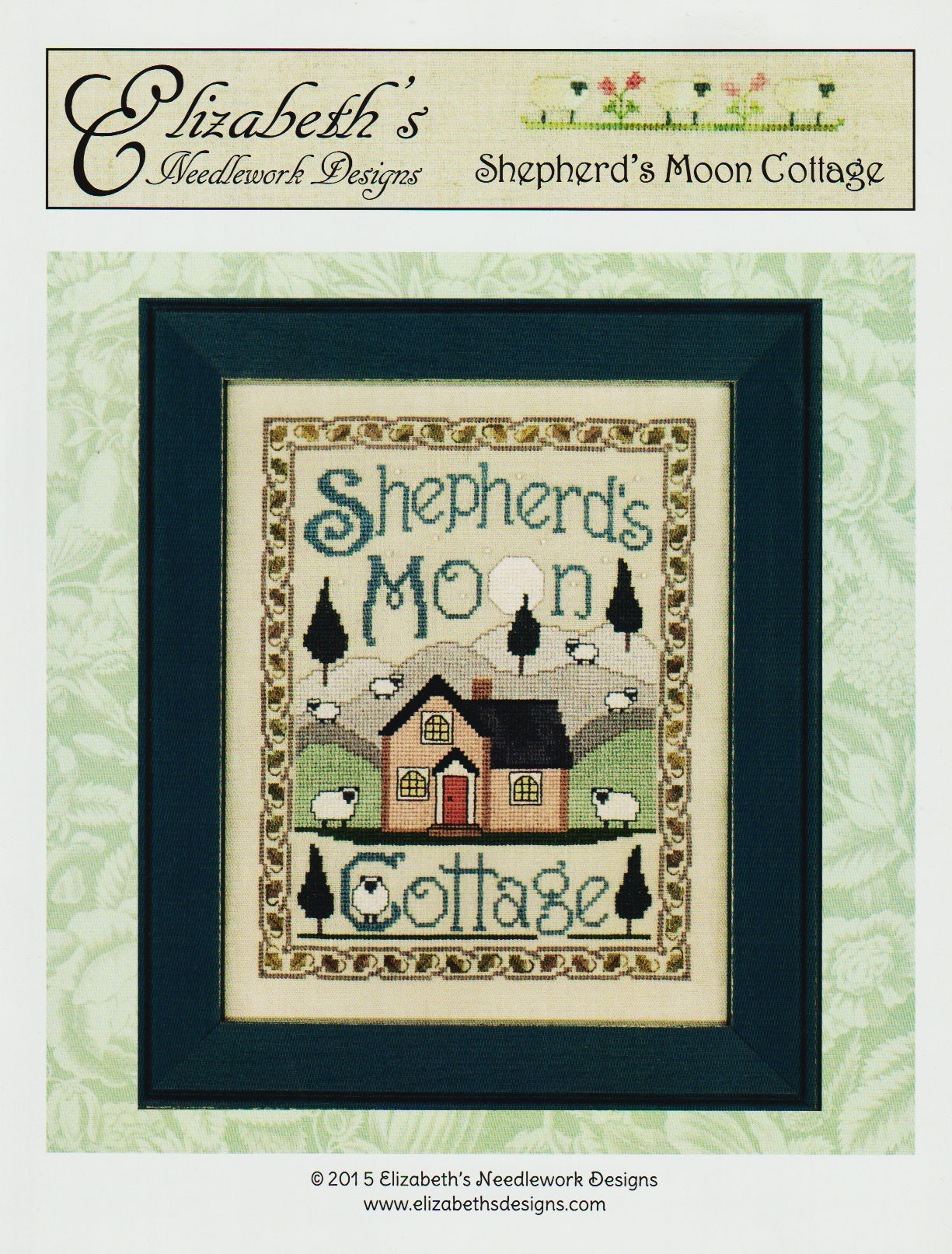 Elizabeth's Designs Shepherd's Moon Cottage sheep cross stitch pattern