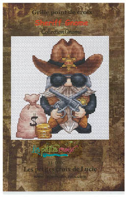 Grille point de croix Sheriff Gnome cross stitch pattern