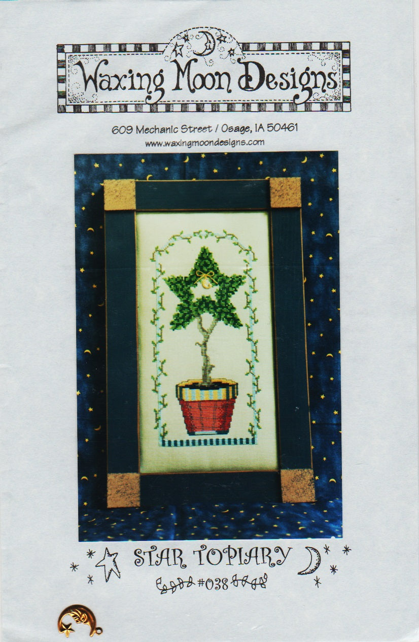 Waxing Moon Star Topiary 038 cross stitch pattern