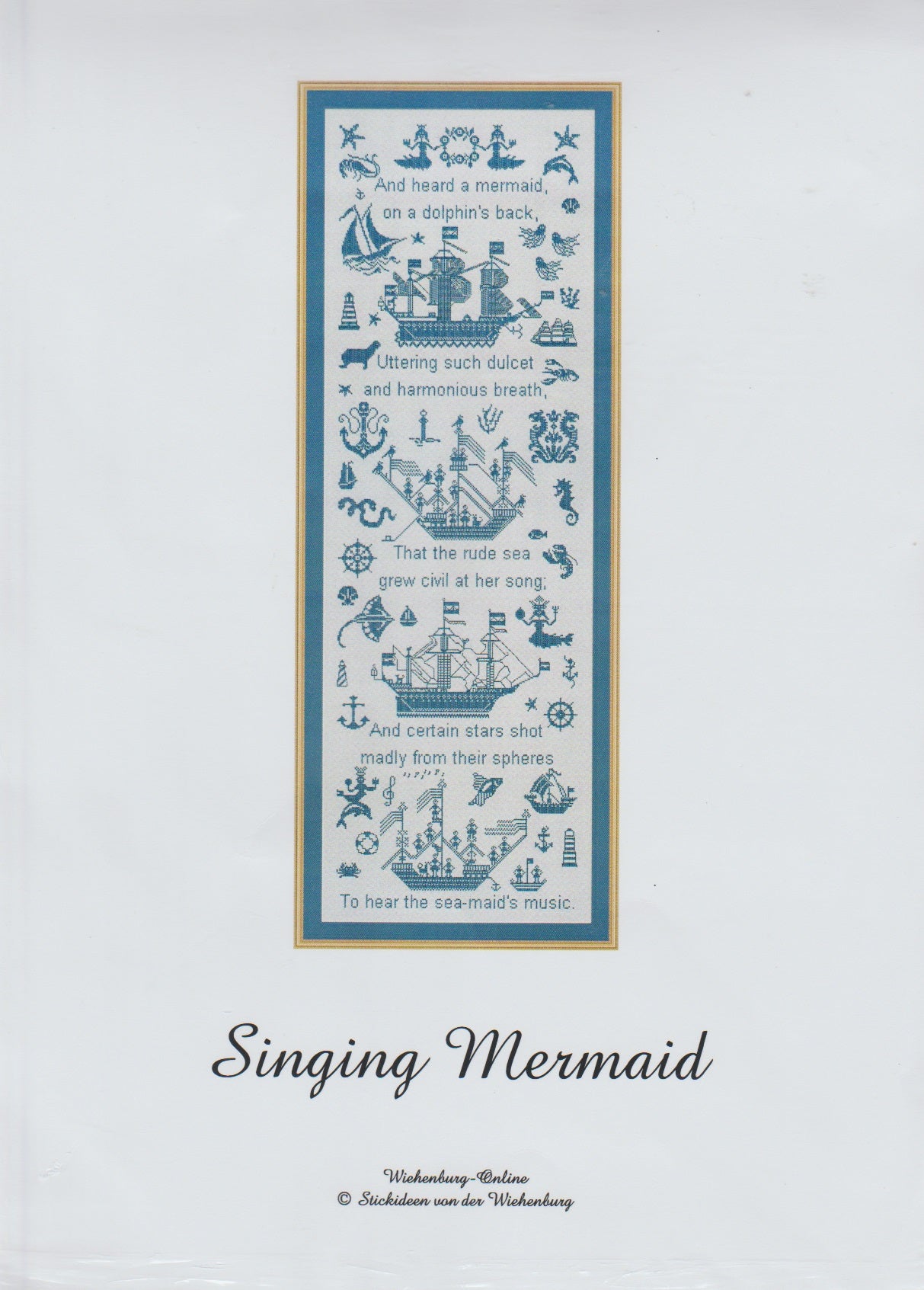 Wiehenburg Singing Mermaid cross stitch pattern