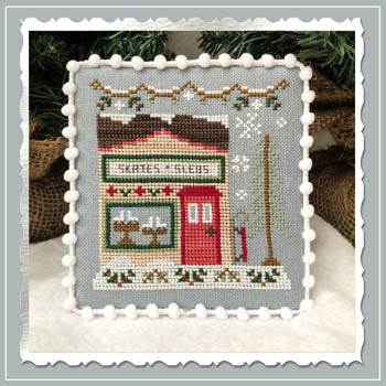 Country Cottage Needleworks Skate & Sled Shop Snow Village 2  christmas cross stitch pattern