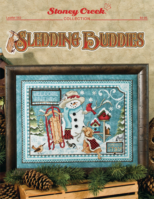 Stoney Creek Sledding Buddies LFT562 christmas cross stitch pattern