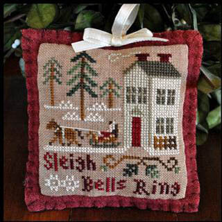 Little House Needleworks Sleigh Bells Ring 2012 christmas ornament cross stitch pattern