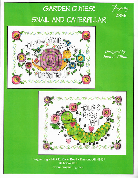 Imaginating: Garden Cuties Snail and Caterpillar 2856 cross stitch pattern