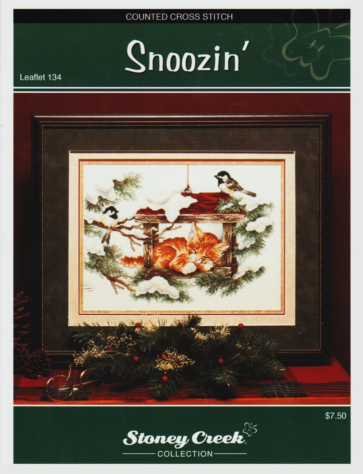 Stoney Creek Snoozin' LFT134 cat cross stitch pattern