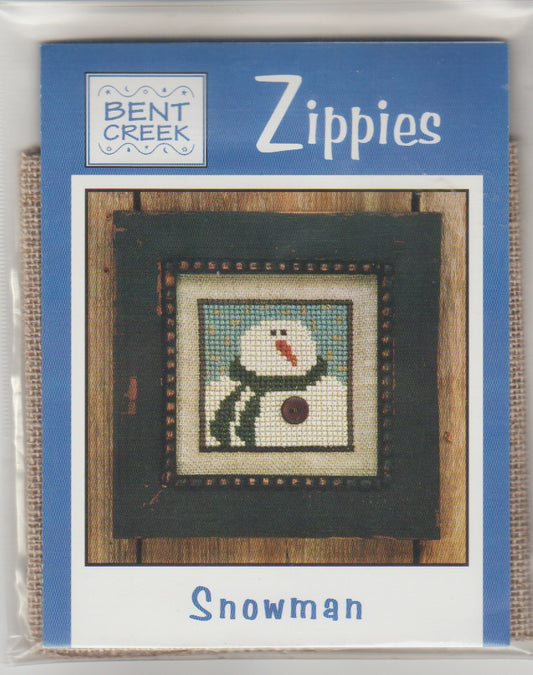 Bent Creek Snowman Zippies cross stitch kit