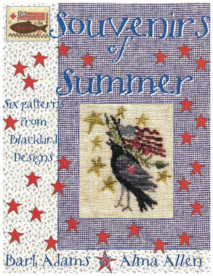 Blackbird Souvenirs of Summer primitive cross stitch pattern